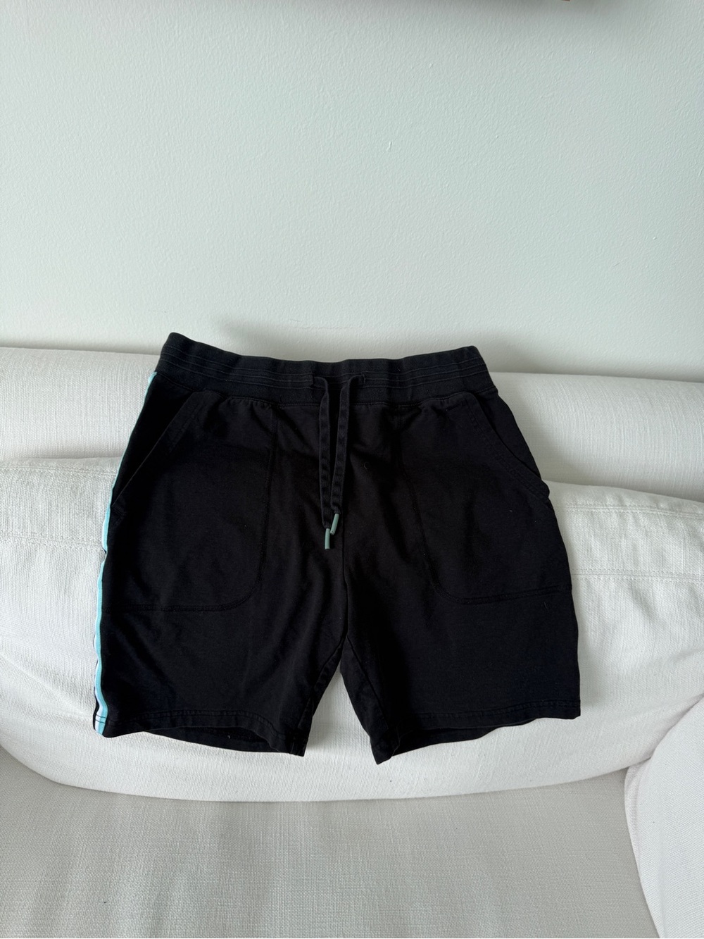 Psycho Bunny Navy Blue Shorts with Light Blue Stripe